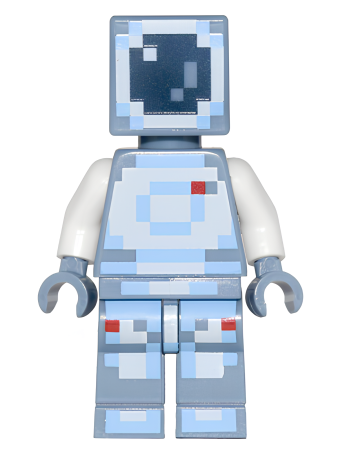 Минифигурка Lego Minecraft Skin 4 - Pixelated, White and Bright Light Blue Spacesuit and Dark Blue Visor min037